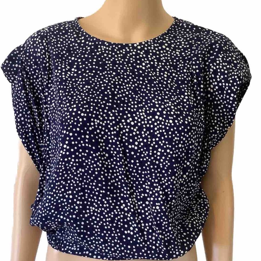 Express Size Medium Crop Top Dot Pattern, Pad Sho… - image 2